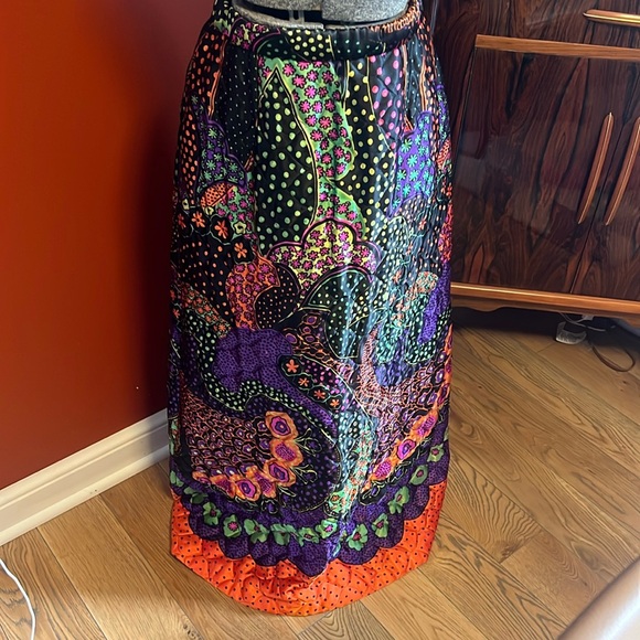 magical polyester quilted maxi skirt halloween, hawaiian, festival, gogo, boho! - Picture 3 of 5